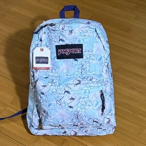 JanSport Light Blue Floral Backpack